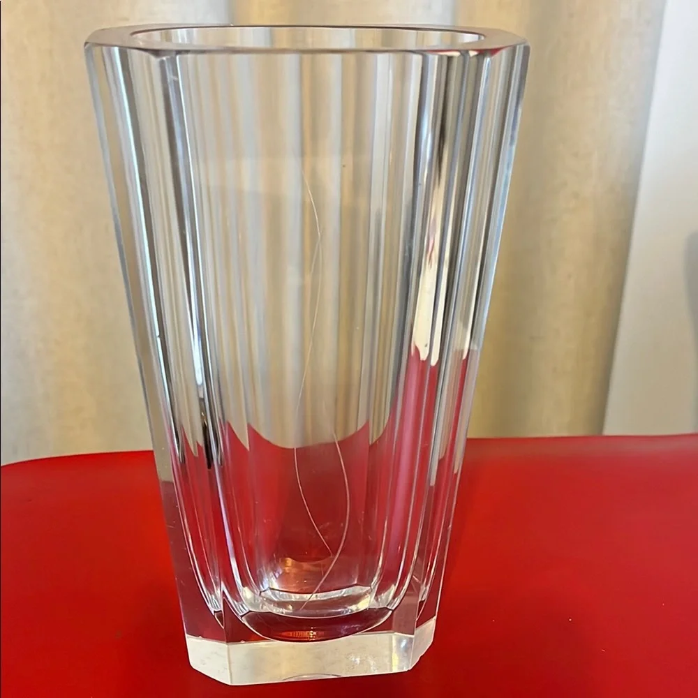 Elegant Soliflorvase Aus Kristall Daum Clear Glass Vase 7.75”H 4.65”W 2.60”D